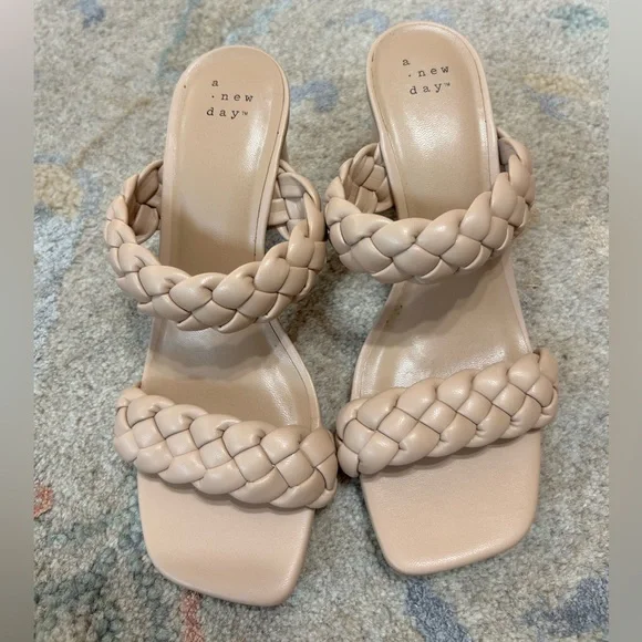 a new day Basil Heeled Tan Braided Women's Sandals - Picture 4 of 6